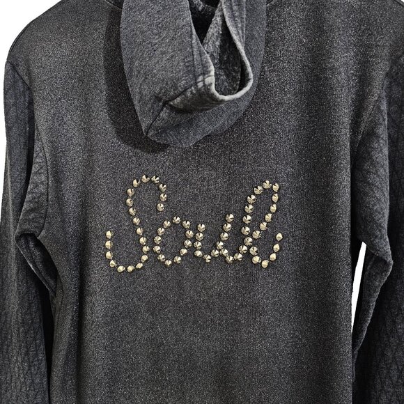 Studded Soul Girl's Sparkly Gray Hoodie - Picture 5 of 7